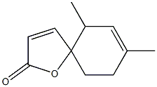 6,8-Dimethyl-1-oxaspiro[4.5]deca-3,7-dien-2-one Struktur