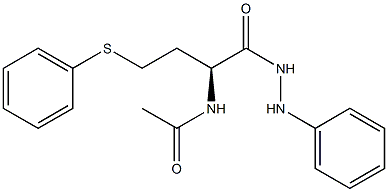 [S,(+)]-2-Acetylamino-4-(phenylthio)butyric acid 2-phenyl hydrazide Struktur