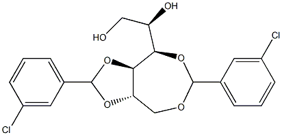 1-O,4-O:2-O,3-O-Bis(3-chlorobenzylidene)-D-glucitol Struktur