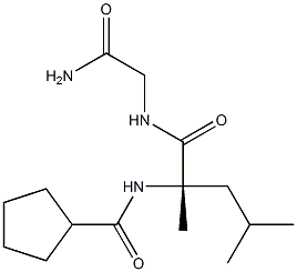 N-[(2S)-2,4-Dimethyl-2-[(cyclopentylcarbonyl)amino]pentanoyl]glycinamide Struktur