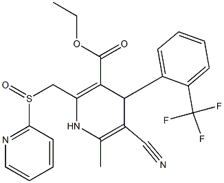 5-Cyano-1,4-dihydro-6-methyl-2-[(2-pyridinylsulfinyl)methyl]-4-(2-trifluoromethylphenyl)pyridine-3-carboxylic acid ethyl ester Struktur