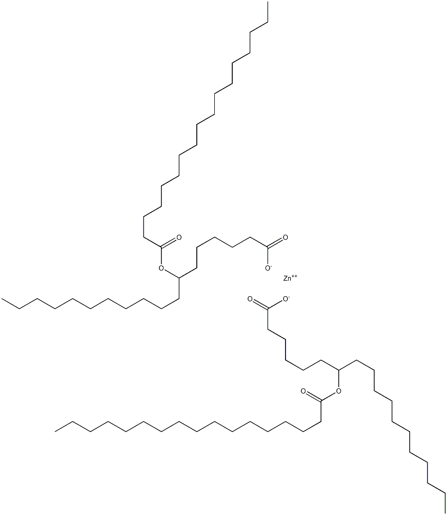 Bis(7-heptadecanoyloxyoctadecanoic acid)zinc salt Struktur