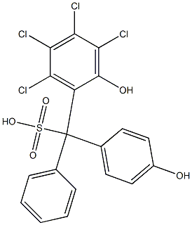 (3,4,5,6-Tetrachloro-2-hydroxyphenyl)(4-hydroxyphenyl)phenylmethanesulfonic acid Struktur