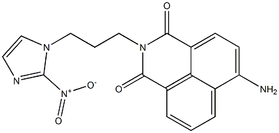 6-Amino-2-[3-(2-nitro-1H-imidazole-1-yl)propyl]-1H-benzo[de]isoquinoline-1,3(2H)-dione Struktur