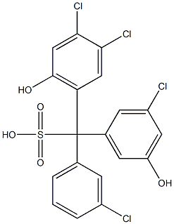 (3-Chlorophenyl)(3-chloro-5-hydroxyphenyl)(3,4-dichloro-6-hydroxyphenyl)methanesulfonic acid Struktur