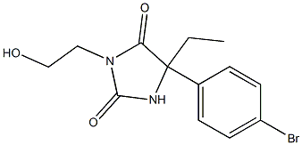 5-(p-Bromophenyl)-5-ethyl-3-(2-hydroxyethyl)hydantoin Struktur