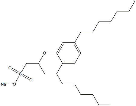 2-(2,5-Diheptylphenoxy)propane-1-sulfonic acid sodium salt Struktur