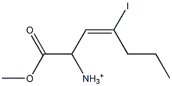 (E)-1-Methoxycarbonyl-3-iodo-2-hexen-1-aminium Struktur