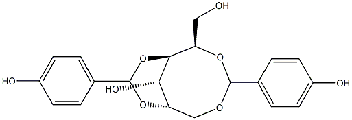 2-O,6-O:3-O,5-O-Bis(4-hydroxybenzylidene)-L-glucitol Struktur