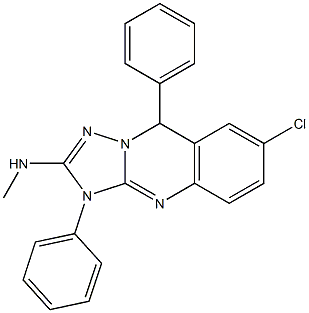 7-Chloro-3,9-dihydro-2-methylamino-3,9-diphenyl[1,2,4]triazolo[5,1-b]quinazoline Struktur