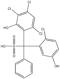 (2-Chloro-5-hydroxyphenyl)(2,4,5-trichloro-6-hydroxyphenyl)phenylmethanesulfonic acid Struktur