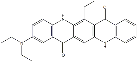 2-(Diethylamino)-6-ethyl-5,12-dihydroquino[2,3-b]acridine-7,14-dione Struktur