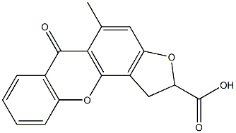 1,2-Dihydro-5-methyl-6-oxo-6H-furo[2,3-c]xanthene-2-carboxylic acid Struktur