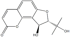 (8S,9S)-8,9-Dihydro-9-hydroxy-8-(1-hydroxy-1-methylethyl)-2H-furo[2,3-h]-1-benzopyran-2-one Struktur