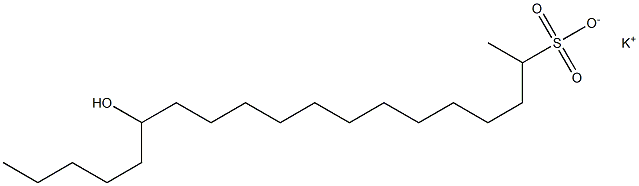 14-Hydroxynonadecane-2-sulfonic acid potassium salt Struktur