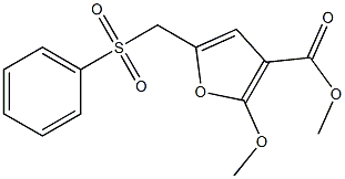 5-Phenylsulfonylmethyl-2-methoxyfuran-3-carboxylic acid methyl ester Struktur