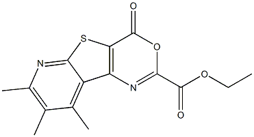 7,8,9-Trimethyl-4-oxo-4H-pyrido[3',2':4,5]thieno[3,2-d][1,3]oxazine-2-carboxylic acid ethyl ester Struktur