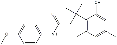 N-(4-Methoxyphenyl)-3-(2-hydroxy-4,6-dimethylphenyl)-3,3-dimethylpropionamide Struktur