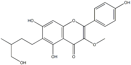 6-(4-Hydroxy-3-methylbutyl)-3-methoxy-4',5,7-trihydroxyflavone Struktur