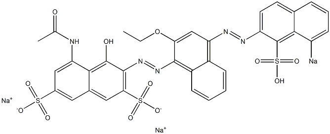 5-Acetylamino-3-[[2-ethoxy-4-[(8-sodiosulfo-2-naphthalenyl)azo]-1-naphthalenyl]azo]-4-hydroxynaphthalene-2,7-disulfonic acid disodium salt Struktur