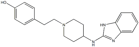 4-[2-[4-(1H-Benzoimidazole-2-ylamino)-1-piperidinyl]ethyl]phenol Struktur