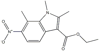 1,2,7-Trimethyl-6-nitro-1H-indole-3-carboxylic acid ethyl ester Struktur