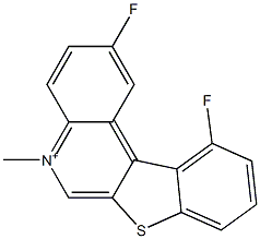 2,11-Difluoro-5-methyl[1]benzothieno[2,3-c]quinolin-5-ium Struktur