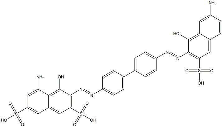 5-Amino-3-[[4'-[(7-amino-1-hydroxy-3-sulfo-2-naphtyl)azo][1,1'-biphenyl]-4-yl]azo]-4-hydroxy-2,7-naphthalenedisulfonic acid Struktur