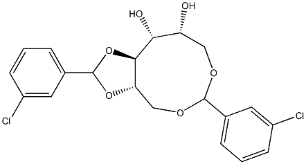 1-O,6-O:2-O,3-O-Bis(3-chlorobenzylidene)-D-glucitol Struktur