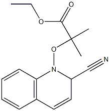 2-[(2-Cyano-1,2-dihydroquinolin)-1-yloxy]-2-methylpropionic acid ethyl ester Struktur