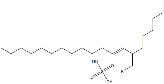 Sulfuric acid 2-hexyl-3-pentadecenyl=potassium ester salt Struktur