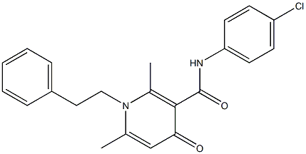 N-(4-Chlorophenyl)-1-phenethyl-2,6-dimethyl-4-oxo-1,4-dihydro-3-pyridinecarboxamide Struktur