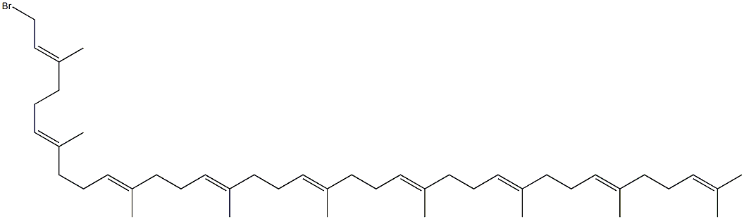 1-Bromo-3,7,11,15,19,23,27,31,35-nonamethyl-2,6,10,14,18,22,26,30,34-hexatriacontanonaene Struktur