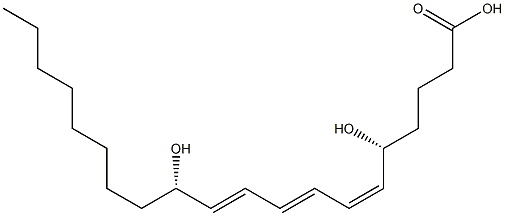 (5R,6Z,8E,10E,12S)-5,12-Dihydroxy-6,8,10-icosatrienoic acid Struktur