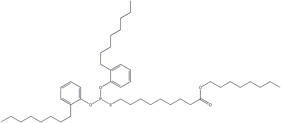 Thiophosphorous acid O,O-bis(2-octylphenyl)S-(9-octyloxy-9-oxononyl) ester Struktur