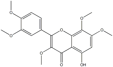 3,7,8-Trimethoxy-5-hydroxy-2-(3,4-dimethoxyphenyl)-4H-1-benzopyran-4-one Struktur