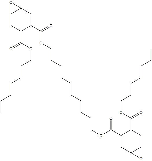 Bis[2-(heptyloxycarbonyl)-4,5-epoxy-1-cyclohexanecarboxylic acid]1,10-decanediyl ester Struktur