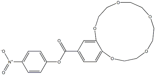 6,7,9,10,12,13,15,16-Octahydro-5,8,11,14,17-pentaoxa-5H-benzocyclopentadecene-2-carboxylic acid 4-nitrophenyl ester Struktur