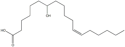 (12Z)-7-Hydroxy-12-octadecenoic acid Struktur