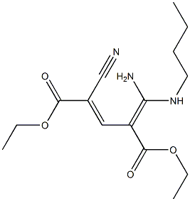 2-Cyano-4-[amino(butylamino)methylene]-2-pentenedioic acid diethyl ester Struktur