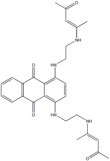 1,4-Bis[[2-[(1-methyl-3-oxo-1-butenyl)amino]ethyl]amino]anthracene-9,10-dione Struktur