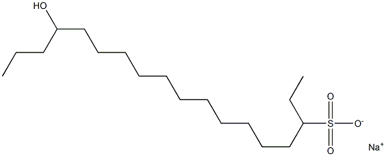 15-Hydroxyoctadecane-3-sulfonic acid sodium salt Struktur