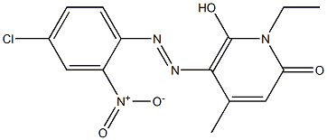 5-(4-Chloro-2-nitrophenylazo)-1-ethyl-6-hydroxy-4-methyl-2(1H)-pyridone Struktur