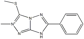 2-Methyl-3-methylthio-6-phenyl-7H-1,2,4-triazolo[4,3-b][1,2,4]triazol-2-ium Struktur