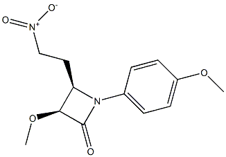 (3S,4R)-1-(p-Methoxyphenyl)-3-methoxy-4-(2-nitroethyl)azetidin-2-one Struktur