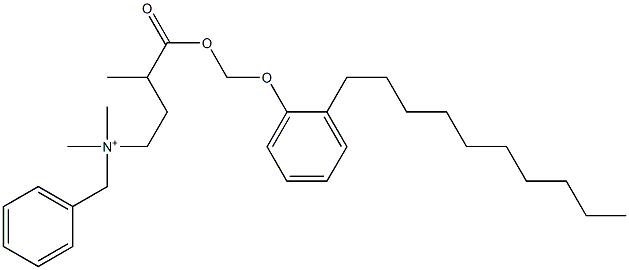 N,N-Dimethyl-N-benzyl-N-[3-[[(2-decylphenyloxy)methyl]oxycarbonyl]butyl]aminium Struktur