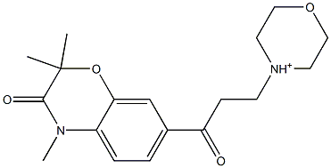 4-[2-[(3,4-Dihydro-2,2,4-trimethyl-3-oxo-2H-1,4-benzoxazin)-7-ylcarbonyl]ethyl]morpholinium Struktur