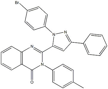 3-(4-Methylphenyl)-2-[3-(phenyl)-1-(4-bromophenyl)-1H-pyrazol-5-yl]quinazolin-4(3H)-one Struktur