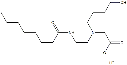 N-(4-Hydroxybutyl)-N-[2-(octanoylamino)ethyl]aminoacetic acid lithium salt Struktur