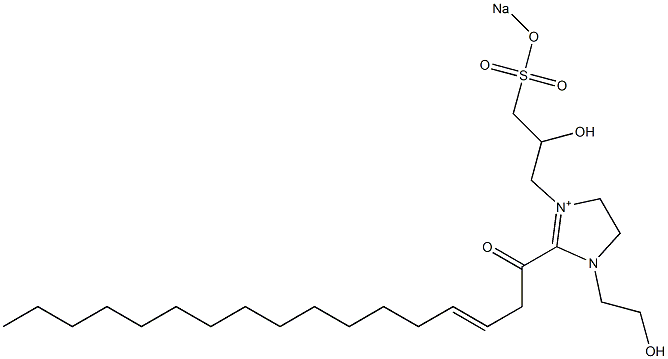 1-(2-Hydroxyethyl)-3-[2-hydroxy-3-(sodiooxysulfonyl)propyl]-2-(3-heptadecenoyl)-2-imidazoline-3-ium Struktur